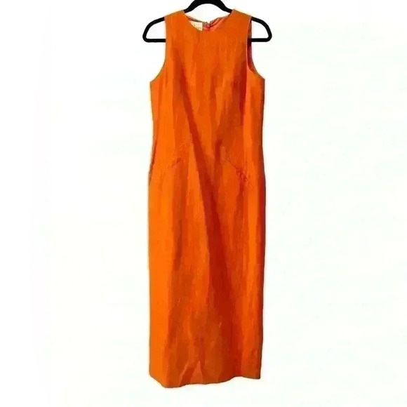 Safe Silk by Adrianna Papelll Size 6 sleeveless sheath midi dress - Picture 1 of 10